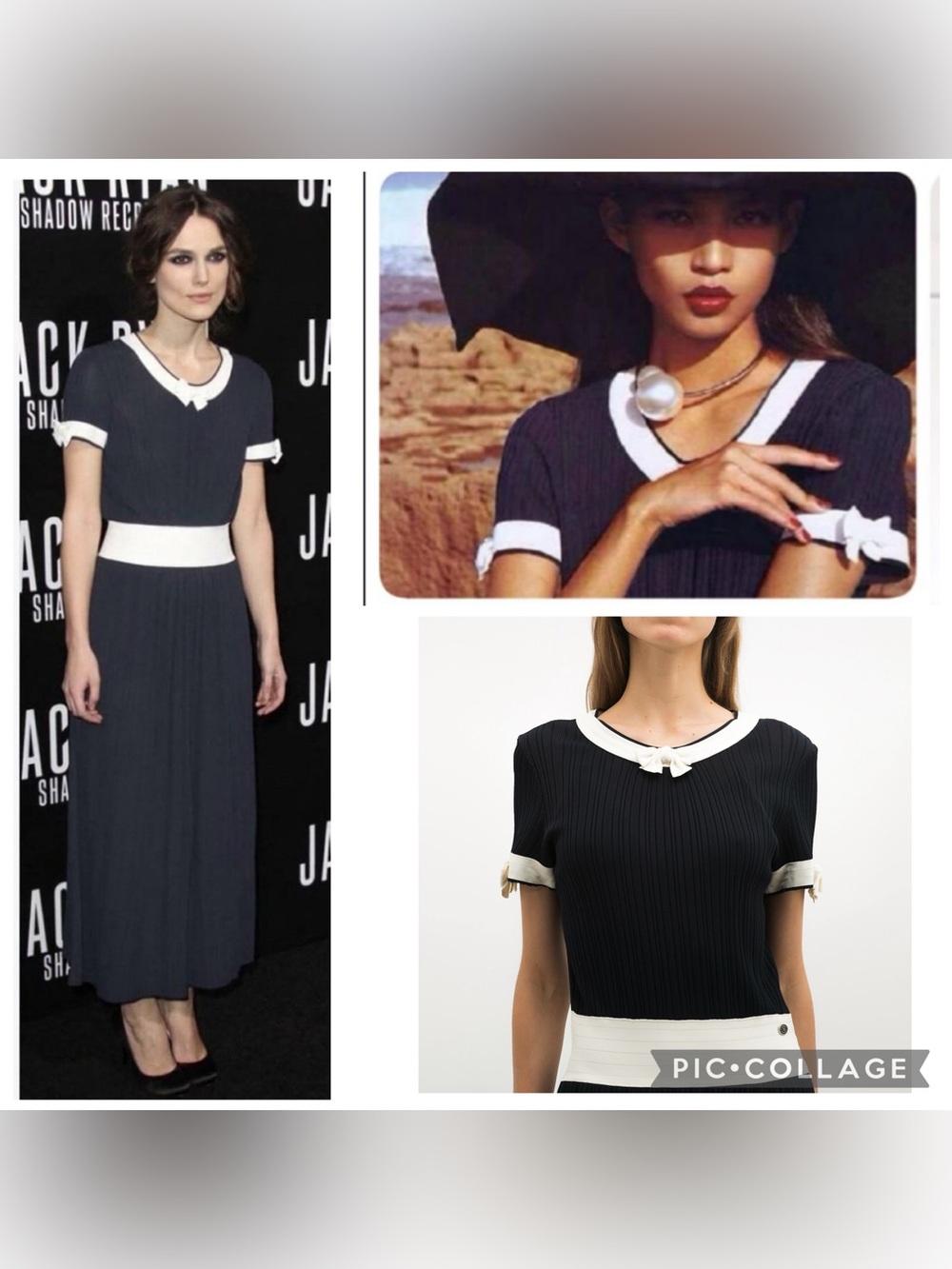 CHANEL Spring 14P Navy Pleated Bow Dress Midi Maxi 42 US 8